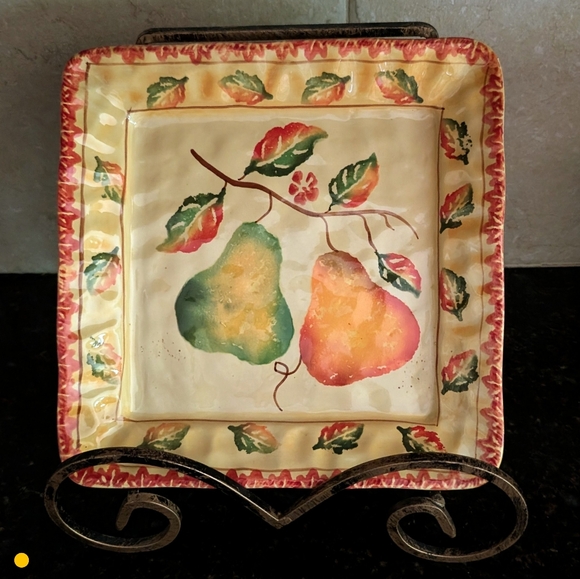 Tuscan Pears 9-1/2 inch square plate - Picture 1 of 6